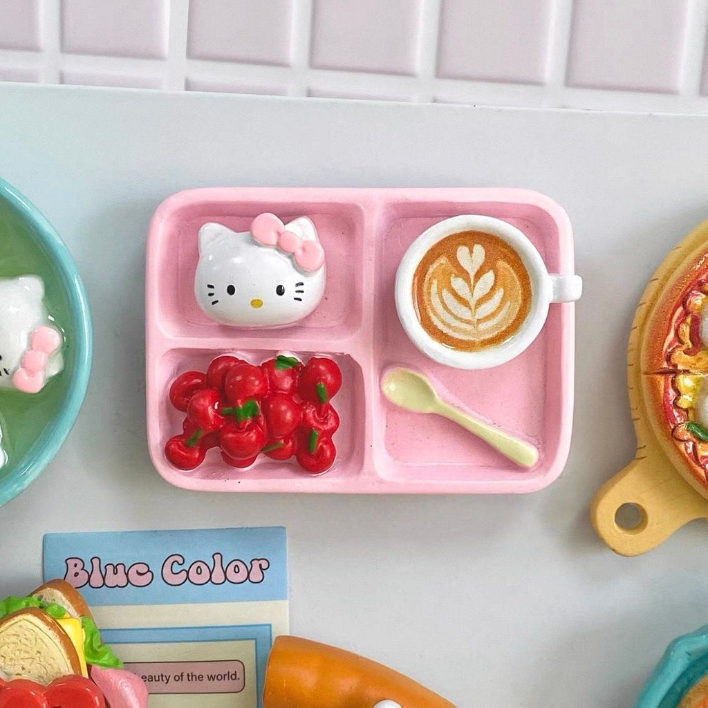 Cute hello kitty family bucket refrigerator sticker