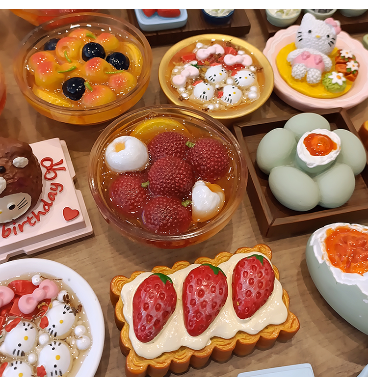 【买5送1】甜美草莓蛋糕咸鸭蛋冰箱贴磁贴创意立体食玩装饰品磁铁