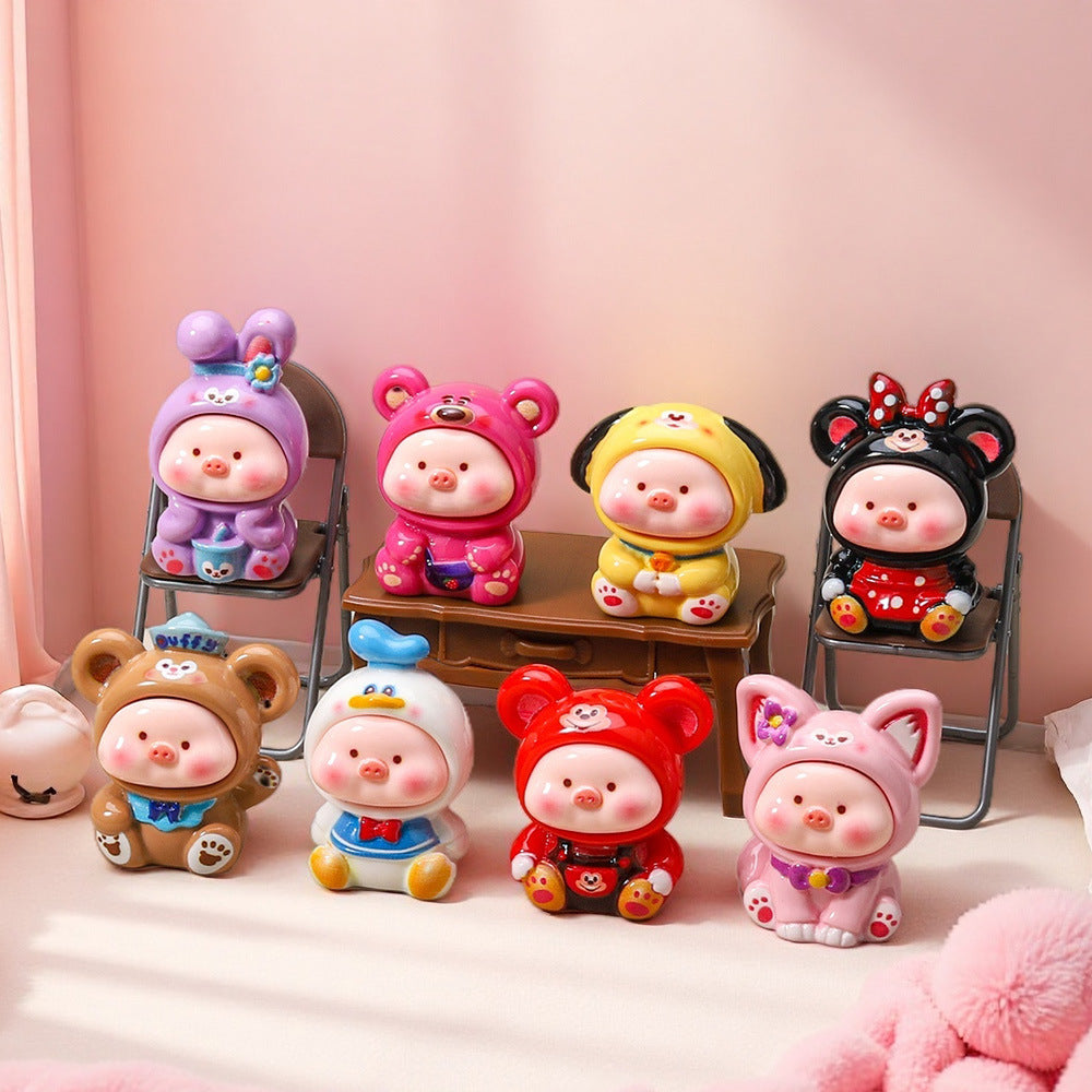 Didini sitting piggy DIY jewelry resin accessories cute car small ornaments tide play cute grains