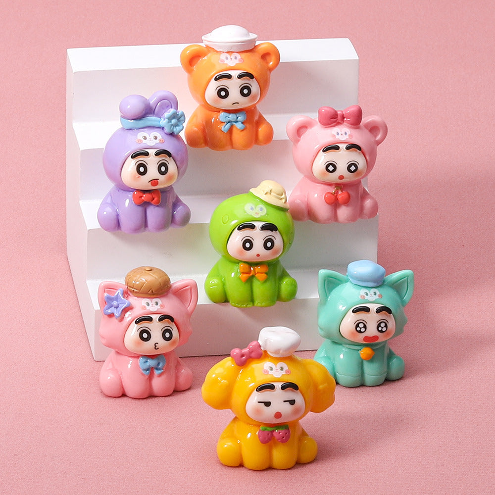 Painted Didi Xiaoxin resin cartoon accessories mobile phone chain desktop ornament