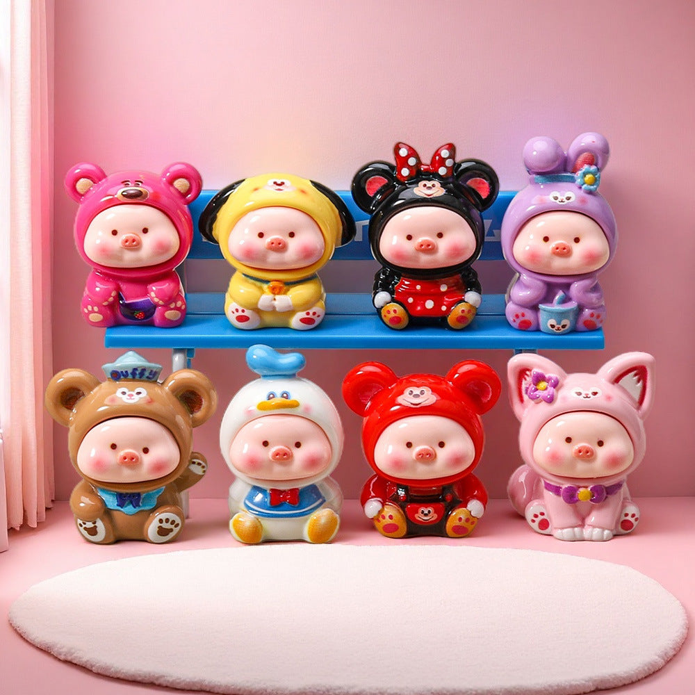 Didini sitting piggy DIY jewelry resin accessories cute car small ornaments tide play cute grains