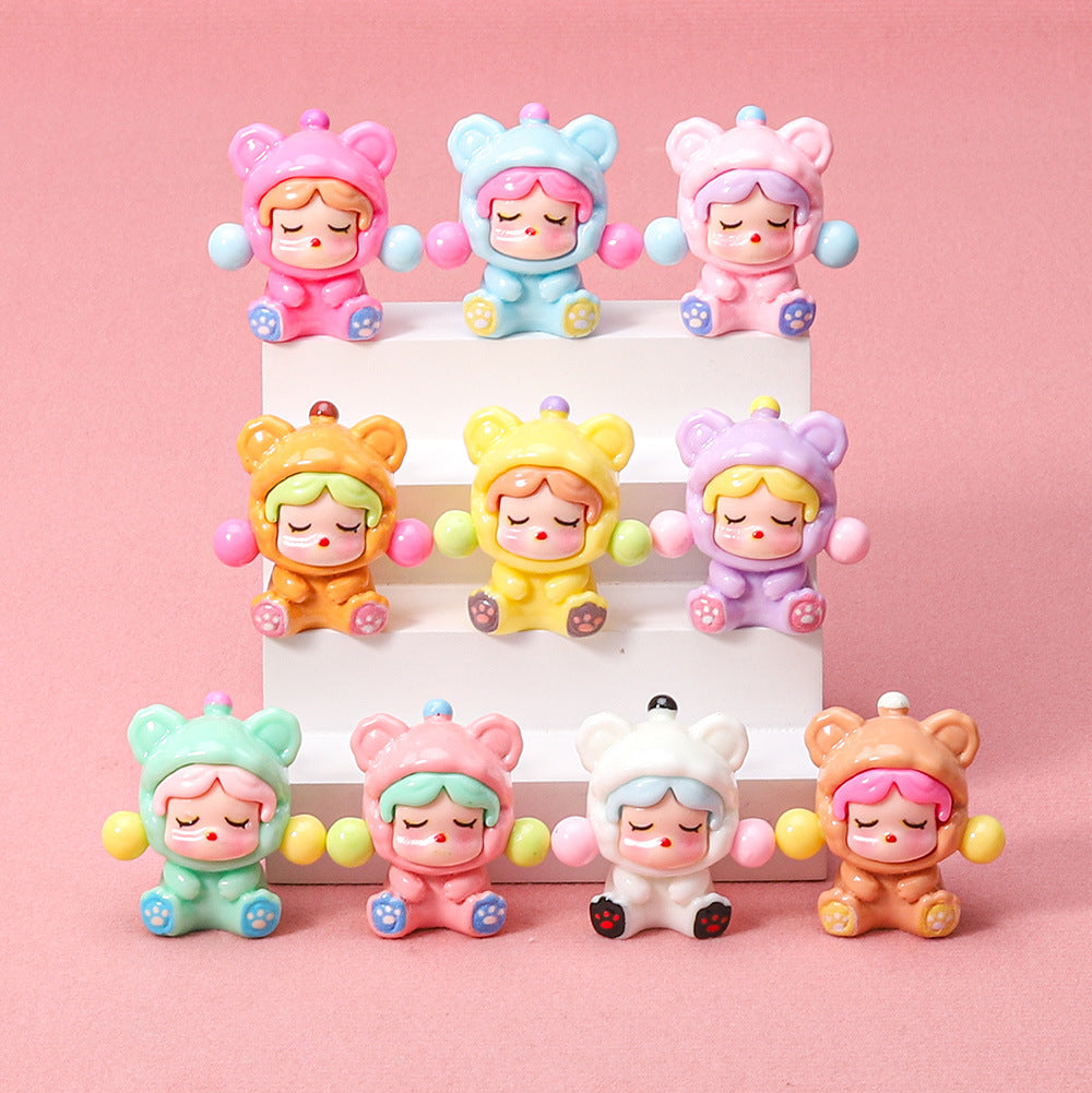 Dopamine color scheme sitting creative DIY three-dimensional small ornament keychain backpack pendant fun cartoon cute grains