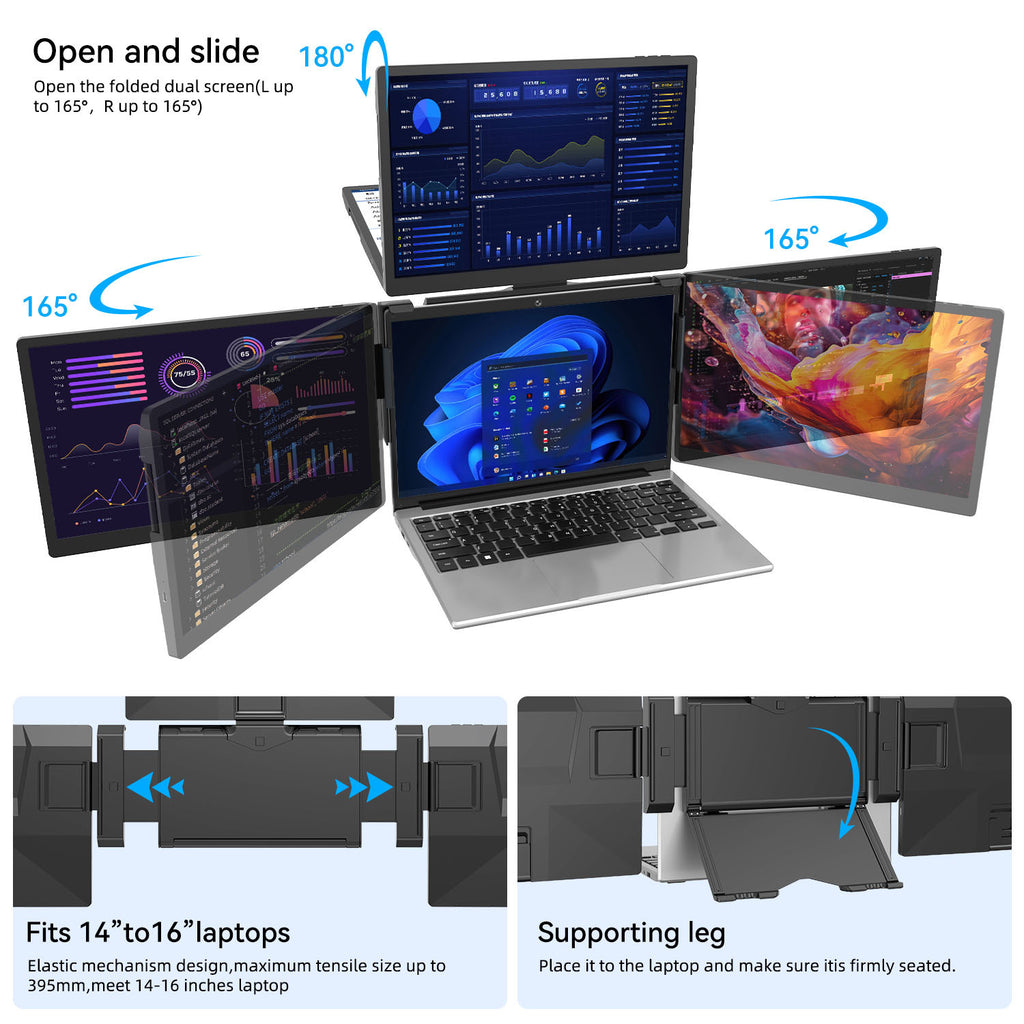 Laptop expansion screen first-line three-screen LCD portable monitor game switch external expansion secondary screen