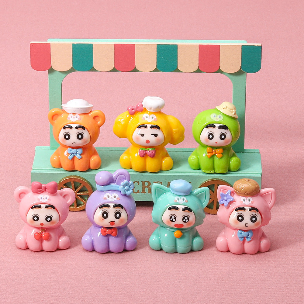 Painted Didi Xiaoxin resin cartoon accessories mobile phone chain desktop ornament