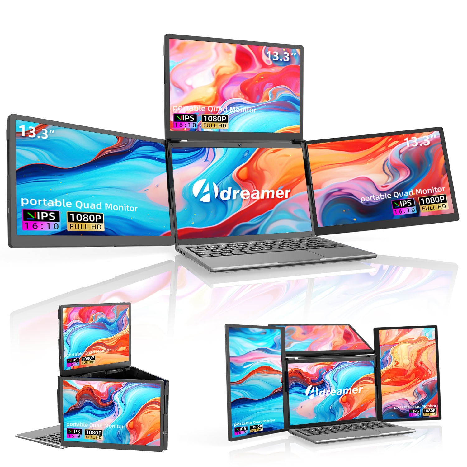 Laptop expansion screen first-line three-screen LCD portable monitor game switch external expansion secondary screen