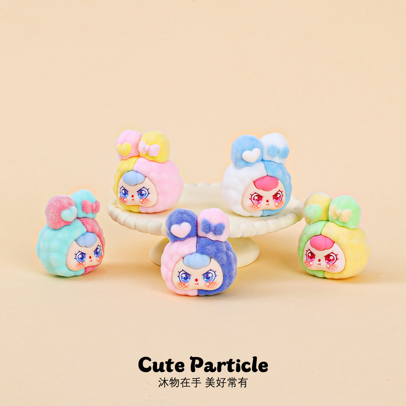 Cute flocking doll color matching rabbit cute doll desktop ornament