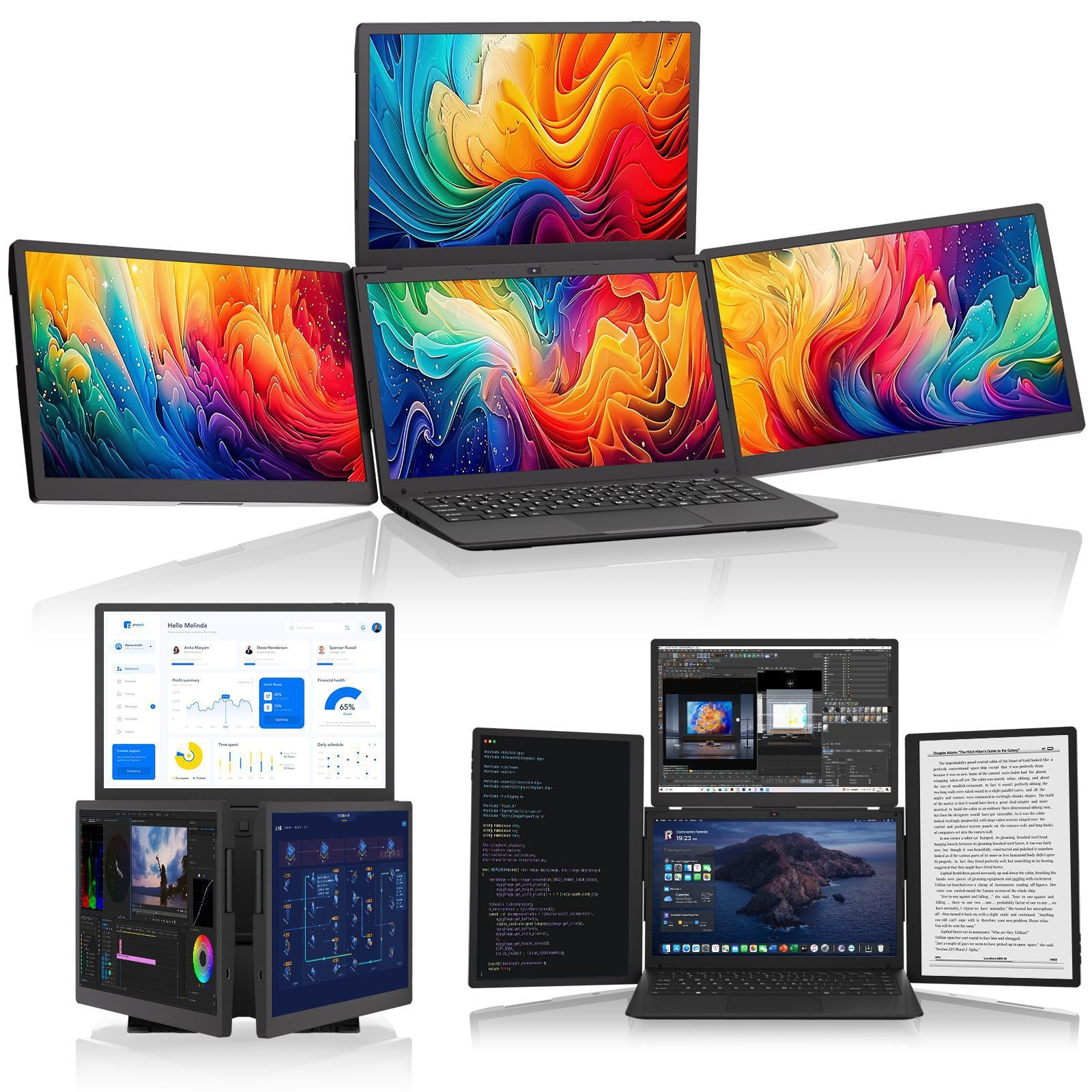 Laptop expansion screen first-line three-screen LCD portable monitor game switch external expansion secondary screen