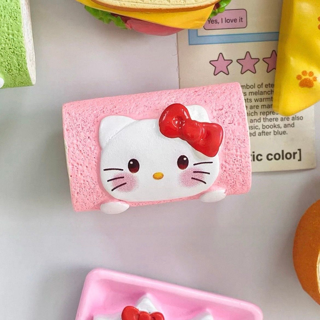 Cute hello kitty family bucket refrigerator sticker